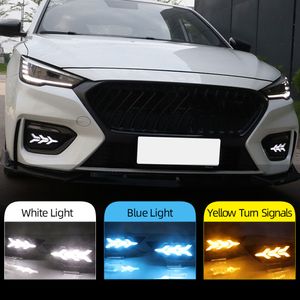 2 stücke Auto LED DRL Tagfahrlicht mit gelbem Umdrehungssignal Nebelscheinwerferabdeckungen für MG6 Mg 6 2020