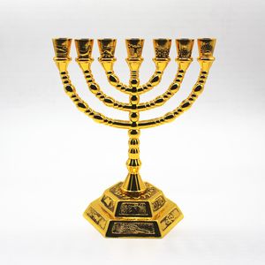 7 개의 양초가있는 메 노라 JE Menorah Candle Holders 종교 Candelabra Hanukkah 촛대 지점 LJ201204
