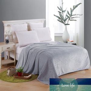 Cobertor macio na cama Poliéster Coral Fleece Manta Cor Cinza Adulto Inverno lençóis quentes Coverlet Colcha de flanela cobertores
