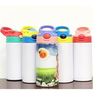 sublimation tumbler Sublimation Blanks Children Water Cups Straw Insulation Cup Stainless Steel Bottle Mug DIY Tumbleres By Sea HH21-58