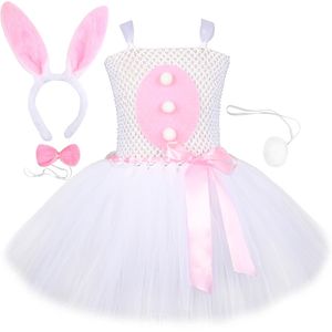 Baby Girls Easter Bunny Tutu Sukienka Dla Dzieci Królik Cosplay Kostiumy Maluch Dziewczyna Urodziny Party Tulle Outfit Wakacje ubrania 220314