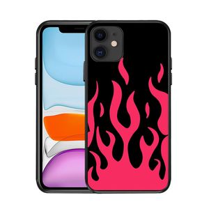 Mobiltelefonfodral Flames Fire Pattern för iPhone 13 12 Pro Max Silikon Shocksäker Back Cover iPhone 11 XS XR 7 8