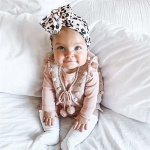 M310 Cappello da neonato per neonato autunnale Berretto da leopardo bowknot per bambini Cappelli per turbante con teschio per bambini