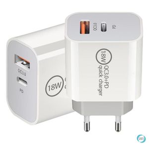 18W PD USB c Wall Charger 18W Power Delivery PD Quick Charger Adapter TYPE C Charger US UK EU Plug Fast Charging for Samsung Smatphone