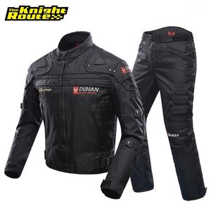 Duhan Vindskydd Motorcykel Racing Suit Protective Gear Armor Motorcykeljacka + Motorcykelbyxor Hip Protector Moto Kläder Set1