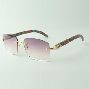 Classic designer sunglasses 3524025, peacock wooden temples glasses, size: 18-135 mm