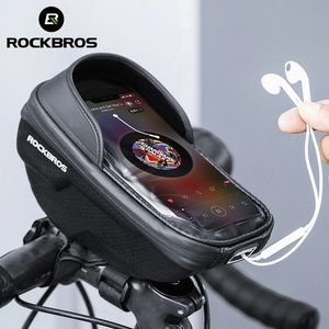 Sepet toptan satış-Rockbros Bisiklet Çantası Dokunmatik Ekran Ön Üst Çerçeve Çanta Yol Bisikleti MTB Bisiklet Gidon Panniers Aksesuarları