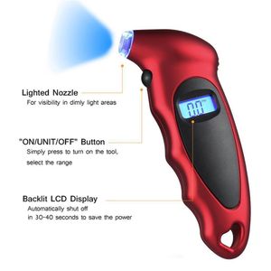 مقياس ضغط الإطارات الرقمية LCD Backlight Auto Car Potorcycle Tyre Gauge 150 PSI Air Tyre Gauge Monitor Barometer