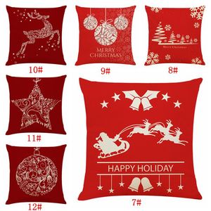 Federa per cuscino natalizia rossa Federa per cuscino decorativo per divano Coprisedile per auto Federa per cuscino Decorazione natalizia per la decorazione domestica BH4283 TYJ