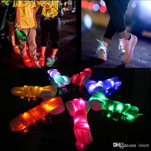 New arrived Fashion LED Shoelace 9 Colors Outdoor Sports Dance Led Shoes Beautiful Shoelace For Sale 120cm Length Free Shipping