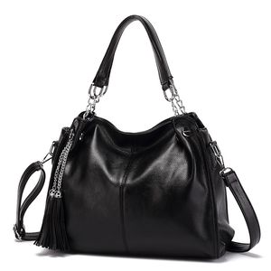 HBP Большая емкость Причинные сумки на плечо Для Женщин Кошельки Сумки Tassel Shopper Tote Balck Color