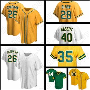 28 Matt Olson 26 Chapman Baseball Jersey Khris Davis Oakland Player Jerseys Ramon Laureano Rickey Henderson Frankie Montas Reggie Jackson Canha Mike Fiers Custom