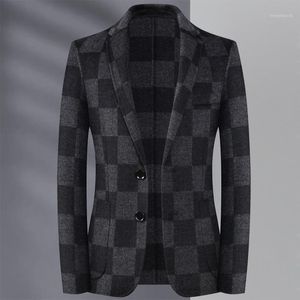 Autunno e inverno double face fatti a mano in lana abito da uomo slim plaid cappotto da uomo in cashmere man1