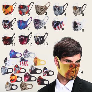 Anti Toz Hayvan dişler Moda Yüz Maske Ağız Kapak PM2.5 Maske Anti-bakteriyel Yıkanabilir Yeniden kullanılabilir Buz İpek Pamuk Maskeler KKA1449