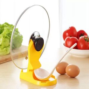 Multifunctional Spoon Pot Lid Shelf Cooking Storage Kitchen Decor Tool Stand Holder 2 Colors