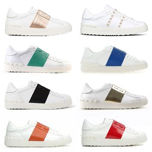 2024 Spring New Flats Sports Shoes Womens Mens White With Green Metallic Rose Gold Sliver Orange Pink Red Bottom Rivets Designer Lightweight Size US 12 Sneakers 36-45