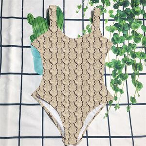 Damen-Badeanzug mit Buchstaben, sexy, rückenfrei, gepolstert, trendiger, einteiliger, bezaubernder Bademode