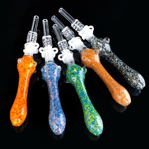 Kits de coletor de néctar de vidro com pontas de quartzo conjuntas de 10mm Dab Straw Nector Coletor de tubo de vidro Dab Rig Oil Rig Acessórios para fumar