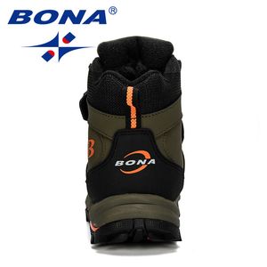 BONA New Popular Style Winter Children's Snow Boots Boys Girls Fashion Waterproof Warm Shoes Kids Thick Mid Non-Slip Boots LJ200911