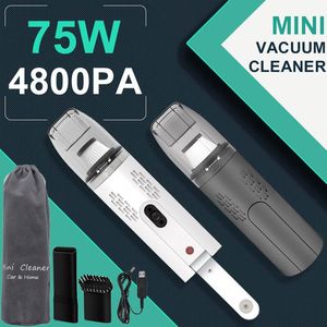 Envío gratuito NUEVO 75W 4800Pa 12V Aspirador portátil de mano para automóvil para el hogar Mini colector de polvo inalámbrico Fuerte succión ciclónica