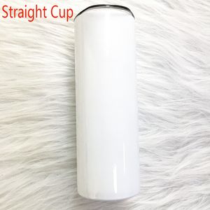 20oz 30oz Sublimação em branco Tumblers skinny copo reto com tampa de aço inoxidável DIY Tumbler copos de vácuo isolado canecas para viagens