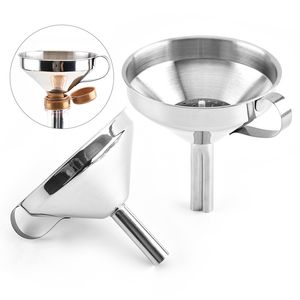Premium Stainless Steel Funnels for Liquid Other Kitchen Tools with Filter and Hanger Bottle Funnel of Transferring Wine Juice Oil Funnel