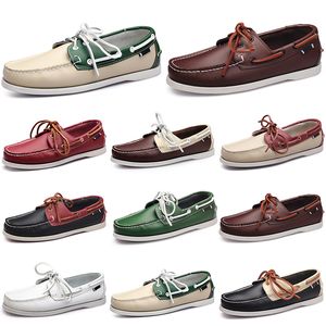 Mężczyźni Casual Shoes Potrójny Czarny Biały Popularne Oddychania Silver Taupe Mahoganys Brown Joggings Walking Mieszkania Miękkie Multi Leather Mens Sneaker Outdoor Trener