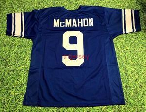 BENUTZERDEFINIERTE JIM McMAHON BRIGHAM YOUNG COUGARS BLAUES JERSEY BYU GENÄHT, FÜGEN SIE EINE BELIEBIGE NAMENNUMMER HINZU