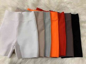 9 kolorów szorty bandażowe białe czarne szare bandaż krótkie spodnie wysokiej talii najwyższej jakości szorty rocznika Rayon Y220311