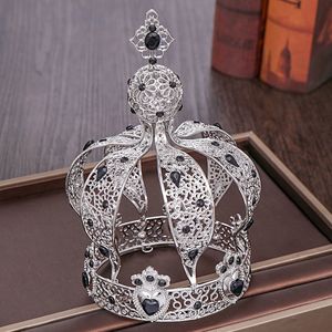 FORSEVEN Gold White Black Queen Princess Themed Tiaras Crown Cake Decoration Bridal Wedding Children Birthday Party Head Wear J0113