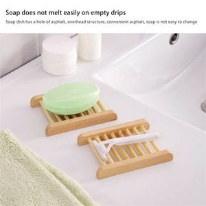 100PCS Natural Bamboo Trays Wholesale Wooden Bar Soap Dish Tray Holder Rack Plate Box Container for Bath Shower Bathroom Home Wood Case Craft Bathtub Accessories