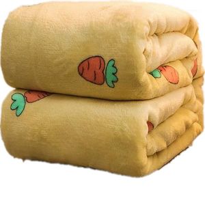 Coperta da letto gialla del fumetto per bambini adulti Coral Fleece School Office Bed Sofa Throw Coperte 150x200 200x230cm Copriletto Biancheria da letto1