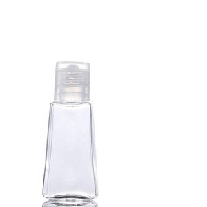 Quadrado transparente 30 ml sanitizer de mão frasco plástico flip tampa 1oz amostra de lavagem de garrafa de lavagem portátil