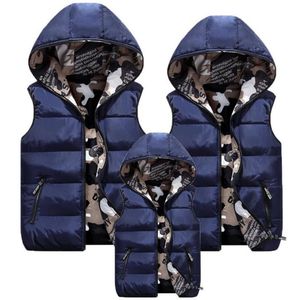 Familj Matchande Outfits Camouflage Child Waistcoat Bomull Tjejer Boys Vest Kids Jacket Barn Ytterkläder för 100-185cm 201110