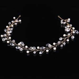 Gold Gold Silver Hair Jewelry Crystal Faux Pearl Tiaras Hairbands for Bride Wedding Crowns Beadbands Shining Rhinestone H290p