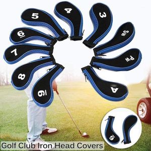 12 pçs/set de capa de clube com zíper tipo golfe ferro headcovers conjunto f putter saco protetor caso protetor cabeça neoprene o9q51