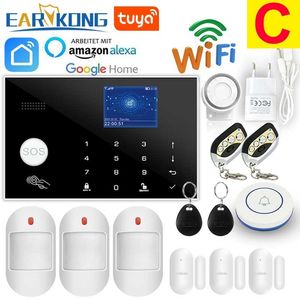 FreeShipping Wifi GSM Alarm System 433MHz Home Burglar Alarm Wireless & Wired Detector RFID TFT Touch Keyboard 11 Languages Compatible Alex