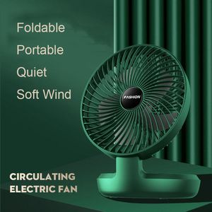 Party Favor Desktop Fan Mini USB Mute Portable Adjustable Foldable Soft Wind 2 Gears Fans Power Bank Supply Office Home Dormitory ZL0518