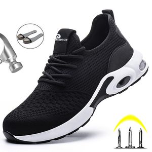 Breathable Light Work Safety Boots Steel Toe Safety Shoes Male Anti-puncture Safety Indestructible Shoes Work Sneakers Male Shoe LJ200918