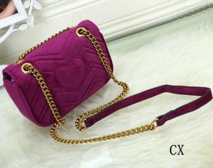 Marmont 어깨 여성 가방 가방 핸드백 지갑 디자이너 체인 크로스 바디 벨벳 패션 TVBGX