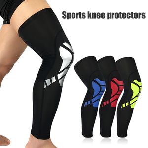 1PCS Sports Antiskid Long Knee Pads Support Brace Breathable In Summer Protector Sports Basketball Leg Kneepad 4 Colors