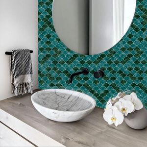 Scale kiln transformation Wallpapers special-shaped wall sticker shower living room waterproof mildew proof and moisture-proof decoration