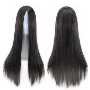 24 tums syntetisk peruk simulering mänskliga hår cosplay peruker perruques de cheveux humains för vita svarta kvinnor som ser riktigt c890