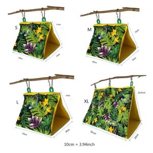 Wholesale small hammock stand resale online - Small Animal Supplies E8FE Bird Nest Hanging Cage Tent For Pets Parrot Hammock Triangle Hut Shelter Parakeet Lovebird Perch Stand