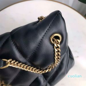 جلد طبيعي حقيبة يد سلسلة crossbody حقيبة الكتف حقيبة للنساء الأزياء حقائب سيدة سلاسل حقائب اليد جلد الغنم سلسلة 146954