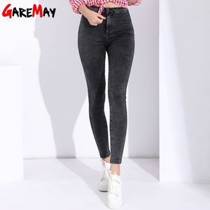 GareMay نحيل جينز المرأة pantalon فام الدنيم السراويل strech إمرأة ملون الجينز ضيق مع ارتفاع الخصر جينز المرأة عالية الخصر 201105