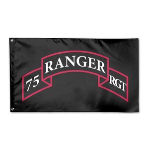 Gartenflagge des 75. Ranger-Regiments der Armee, 150 x 90 cm, 3 x 5 Fuß, für den Innen- und Außenbereich als dekoratives Feiertagsbanner