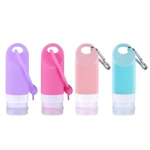 58ml Perforerad silikagelfyllnadsflaska med nyckelring Flip Cap Plast Tom Shampoo Lotion Hand Tvål Storage Bottle Container