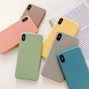 Candy Color Matte Cases Weiche TPU-Abdeckung für iPhone 12 11 Pro Max XS XR X 6 7 8 plus Galaxy S10 S20 HINWEIS 10 A10S A71 800 TEILE/LOS