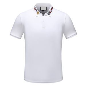 2022 designer stripe polo shirt t shirts snake polos bee floral embroidery mens High street fashion horse polo T-shirt